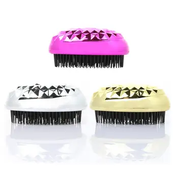 

XY Fancy 1Pc Electroplate Diamond Pattern Egg-shape Hair Comb Head Massage Cute Shape Hair Brush Makeup Hairdressing Comb