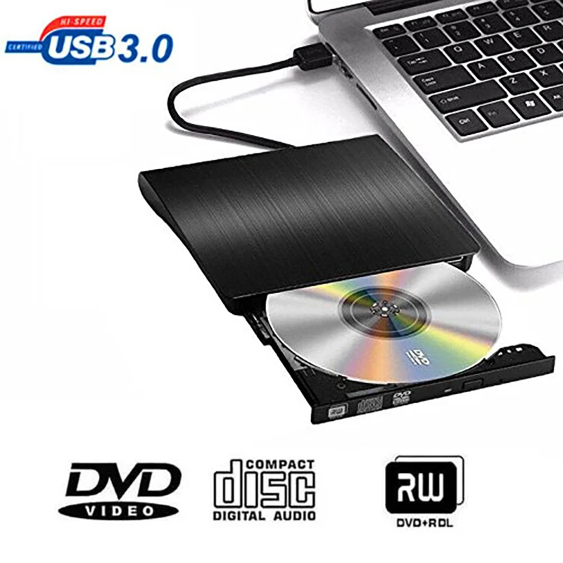 Leitor de Disco Escritor para Desktop Dvd-rw Unidade Óptica Externa Magro cd Rom Dvd rw Gravador Computador Portátil Tablet Player Usb 3.0