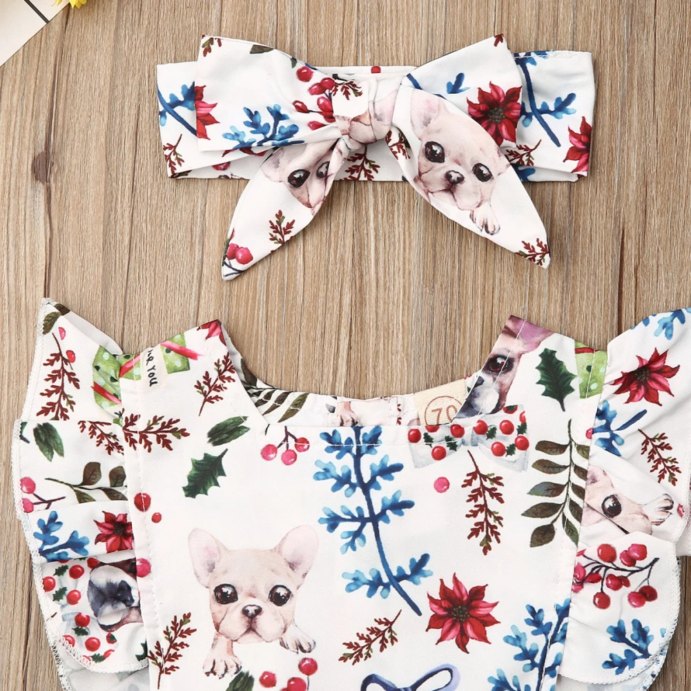 Christmas Infant Baby Girl Sister Matching Clothes Ruffle Romper Dress Outfit