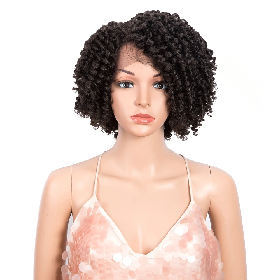 Mgaic Hair 12 Inches Kinky Curly Short Synthetic Lace Front Wigs For Black Women Lace Wigs With Baby Hair Black Wigs Synthetic Lace Wigs Aliexpress