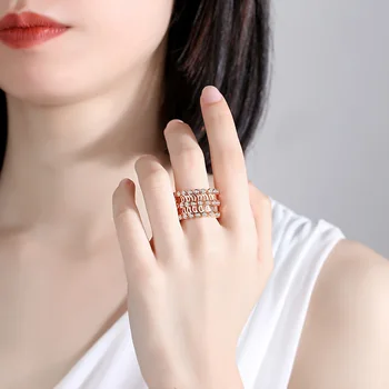 

Multipurpose fashion jewelry ring and bangle 925 sterling silver adjustable magic ring rose / white gold Color