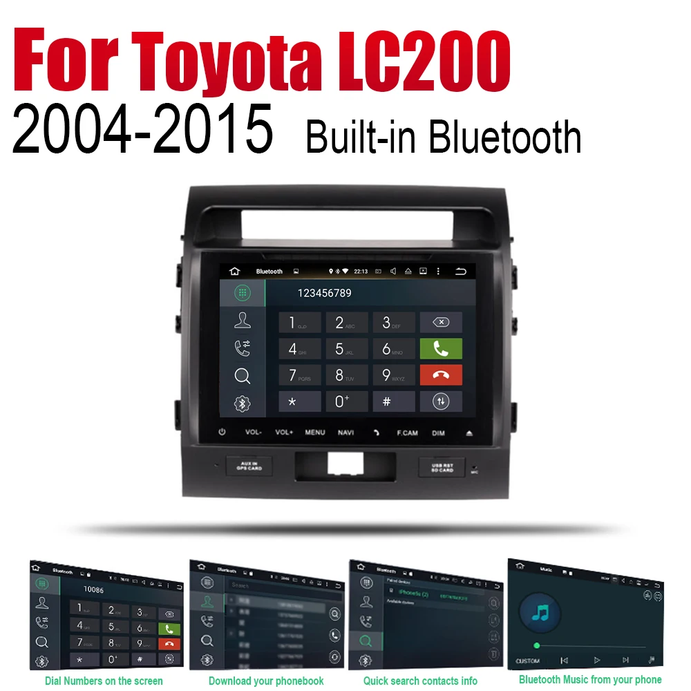 Автомагнитола ZaiXi 2 Din автомобильный DVD на основе Android для Toyota Land Cruiser LC200 2004 ~ 2015 GPS