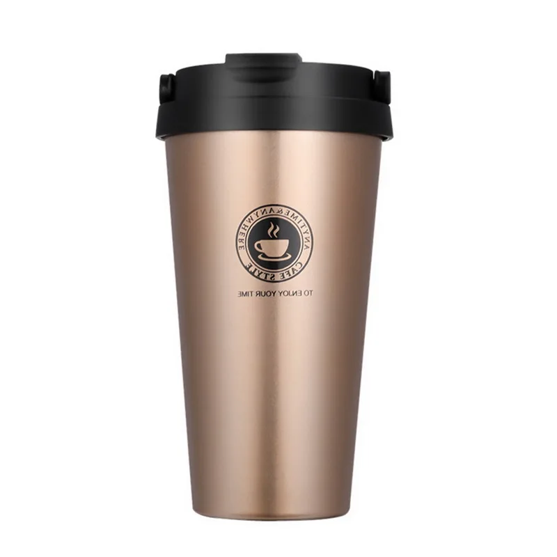 500ml gold 380/500 мл Термос из нержавеющей стали стакан вакуумная фляга термобутылка для воды чайная кружка Термочашка портативная дорожная кофейная кружка - Цвет: 500ml gold