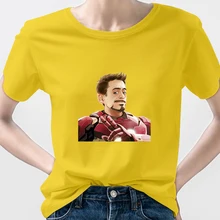 

Tony Stark Super Hero T Shirt Instagram Clothes American Apparel Technology Fashion Marvel 2022 New Street Summer Disney Trend