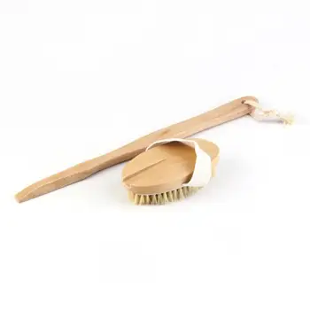 

Natural Long Handled Wooden Tools Body Brush Massager Bath Shower Back Scrubber Skin Cleaning Brush For Back Cleaning
