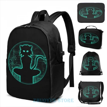 

Funny Graphic print Pitou USB Charge Backpack men School bags Women bag Travel laptop bag