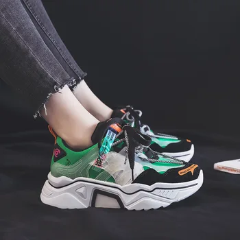 

New Sneakers Women 2020 Breathable Mesh Casual Shoes Female Fashion Sneaker Lace Up High Leisure Women Vulcanize Shoe Platform