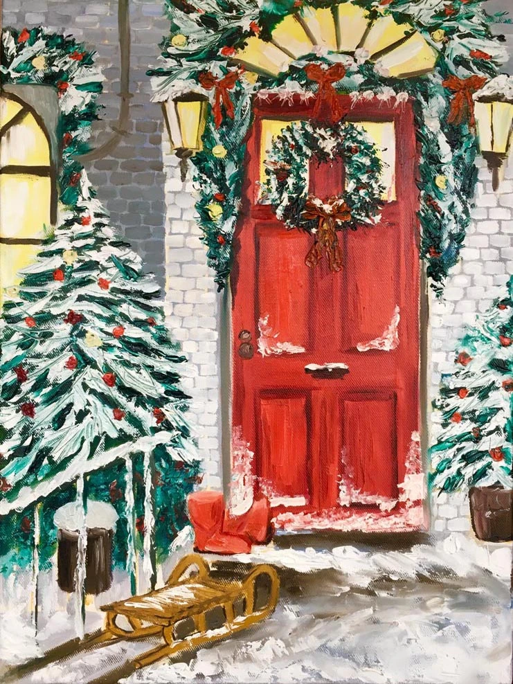 Diy Алмазная Вышивка Крестом Рождественский подарок картины со стразами Алмазная мозаика Дверь Рукоделие Искусство - Цвет: 1892