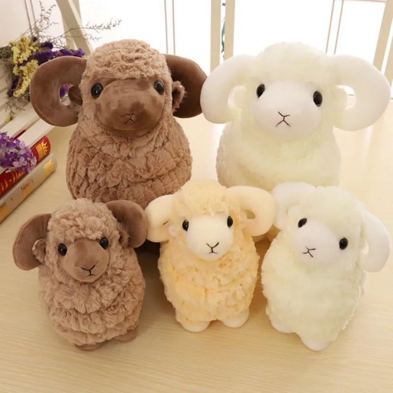 25cm/38cm/42cm Sheep Plush Toys Simulation Stuffed Animal Soft Doll Real Life Plush Sheep Toys For Children Baby Kids Gift jinjin qc fashion animal printed scarf cartoon sheep print scarves and shawls echarpe foulard femme children muslim hijab