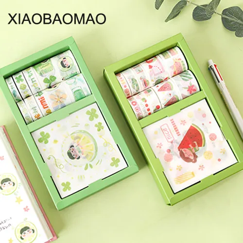

Color Sticker + Washi Tape Japanese Paper DIY Planner Masking Tape Adhesive Tapes Stickers Decorative Stationery Tapes