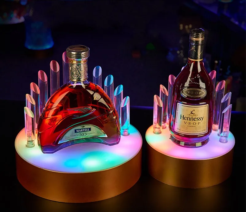 Creative rechargeable LED Luminous Beer Wine Bottle Holder Glowing Champagne Cocktail Drinkware Holder for bar disco party decor