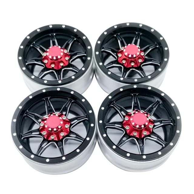 4Pcs Rc Rock Crawler Metal Wheel Rim 1.9 Inch Beadlock For 1/10 Axial Scx10 90046 Tamiya Cc01 D90 D110 Tf2 Traxxas Trx-4 S119 1