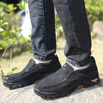 

big size 48 loafers Genuine Leather Shoes Men Comfortable Cowhide Sneakers Men Breathable Non-Slip Casual Shoes moccasins