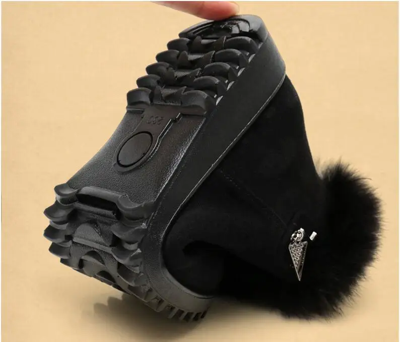 Г. Женские зимние ботильоны женские зимние ботинки из флока на молнии на платформе женская повседневная обувь на плоской подошве из плюша женская обувь g681