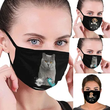

cosplay mask fashion Unisex Adult Animal Printed Funny Face Outdoor Mouth Breathable Cycling Mask reusable mascarillas
