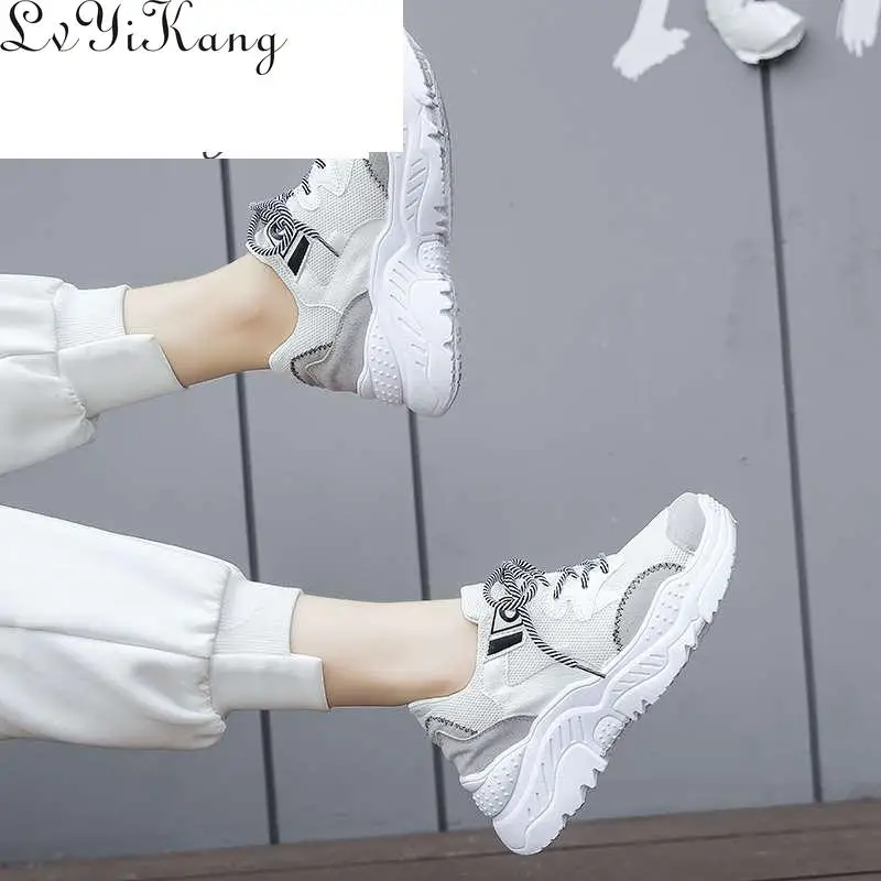 Женская обувь г. Модные tenis feminino Dad на платформе, не сужающиеся книзу кроссовки дышащие сетчатые Женские повседневные кроссовки белые Zapatillas