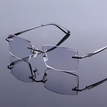 Новинка, ультралегкие брендовые дизайнерские очки для чтения, мужские деловые очки без оправы для чтения, очки с высокими прозрачными линзами для дальнозоркости, мужские очки
