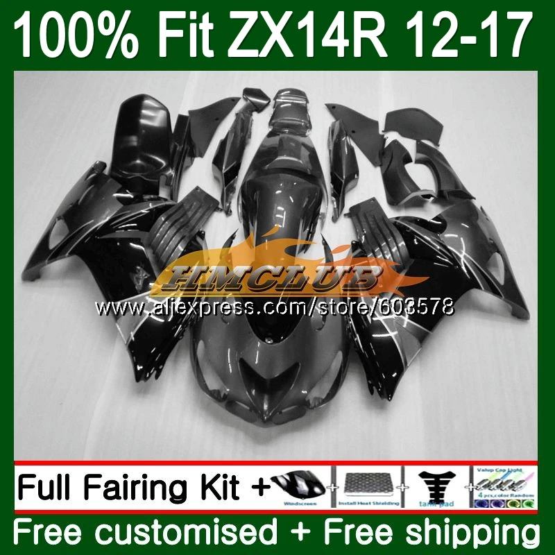 Инъекции для KAWASAKI ZX-14R 2012 2013 черный серый 115CL. 129 ZX 14R ZZR1400 ZX14R для детей возрастом 12, 13, 14, 15, 16, 17, обтекатель - Цвет: No. 1