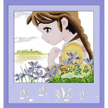 

Joy Sunday Dae Jang Geum Pattern Cross Stitch Printed 11&14CT Canvas Fabric Counted Angel Cross Stitch Embroidery Threads Crafts