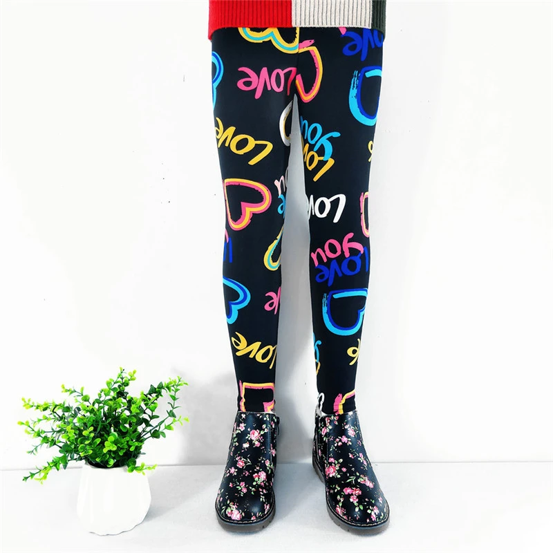 Autumn Winter Baby Girls Leggings 2021 Thick Warm Dot Pants Kid Girl Leopard Plus Velvet Pants Children Vintage Flowers Trousers