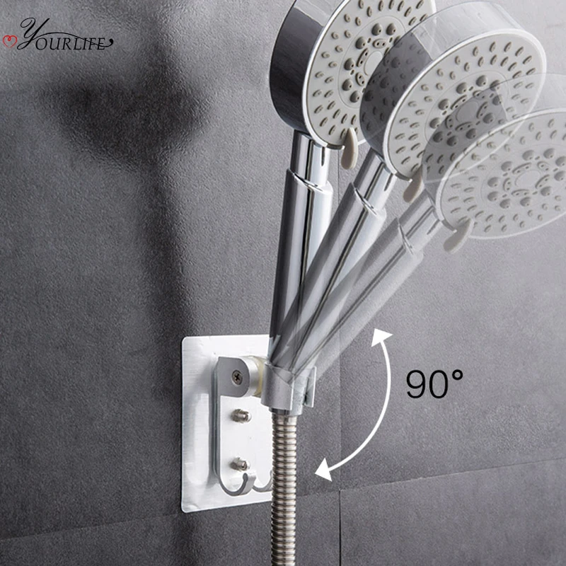 OYOURLIFE 90° Adjustable Shower Head Holder Strong Wall Mounted Hand Shower Holder Shower