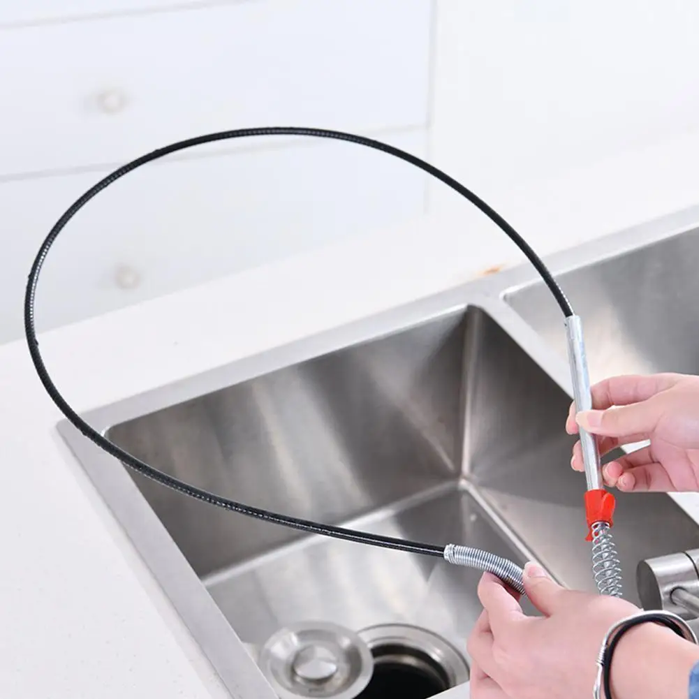 

83cm Long Sewer Cleaning Drain Cleaning Tool Spring Sink Tub Household Cleaning Toilet Dredge Bendable Tools Sewer D1U0