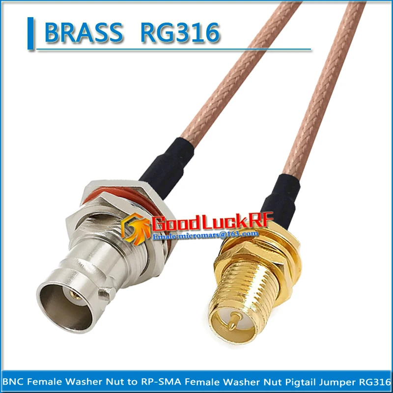 

Q9 BNC Female Waterproof Bulkhead Washer Nut to RP-SMA RP SMA Female Washer Nut Pigtail Jumper RG316 extend Cable RF Connector