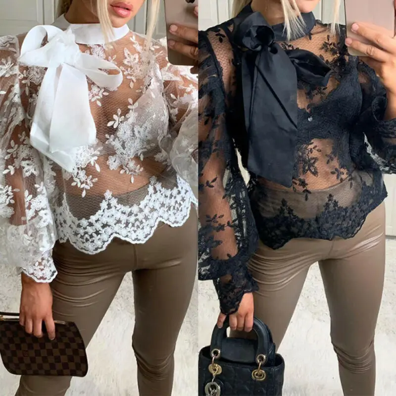 Blusas De Malla Transparente Para Mujer, De