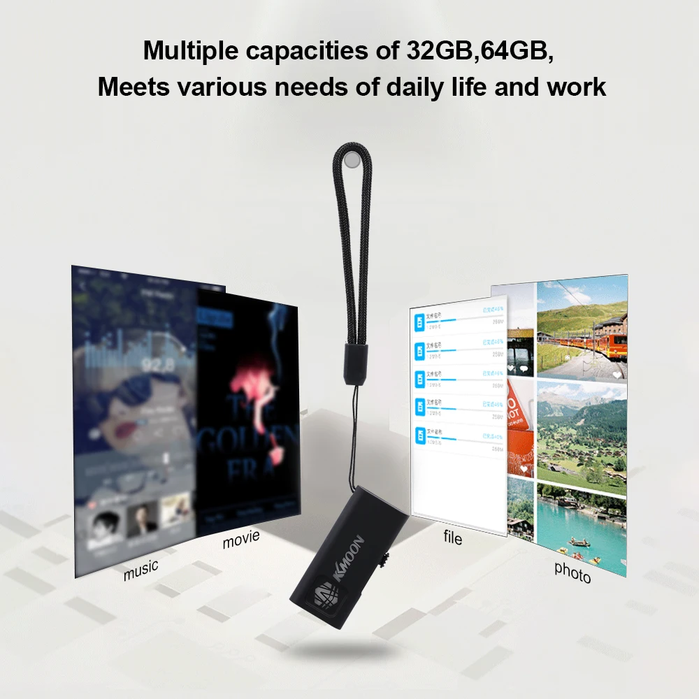 KKmoon 32 Гб 64 Гб USB3.0 u-диск слайд дизайн высокоскоростной u-диск для ноутбука автомобильный Рабочий стол с бесплатным ремешком быстрая скорость передачи