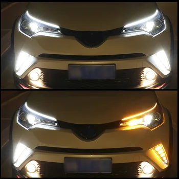 

Headlights Strip Lights Auto 2Pcs White DRL Turn Signal SMD 3014 Lamps