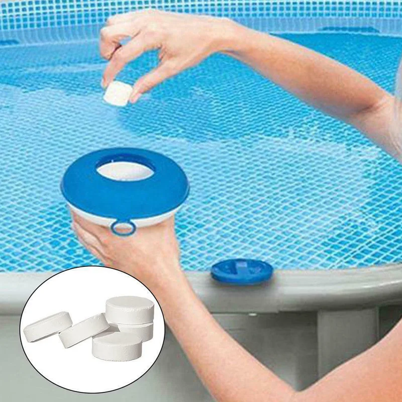 50 Pcs Chlorine Tablets Multifunction Instant Disinfection for Swimming Pool Tub Spa FDX99