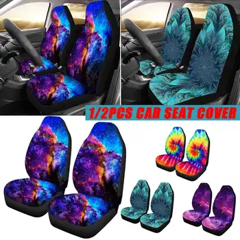

2pcs Universal Front Automobile Car Seat Cover Protector Mat Soft Fabric Fashion Pattern for Most Auto Cars SUV Truck Van