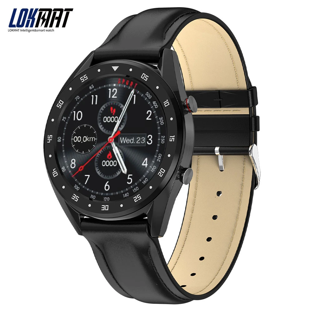 

LOKMAT Bluetooth Smart Watch Men Full Round IPS Touch Screen PPG ECG IP68 Waterproof Fitness tracker SmartWatch For Android IOS