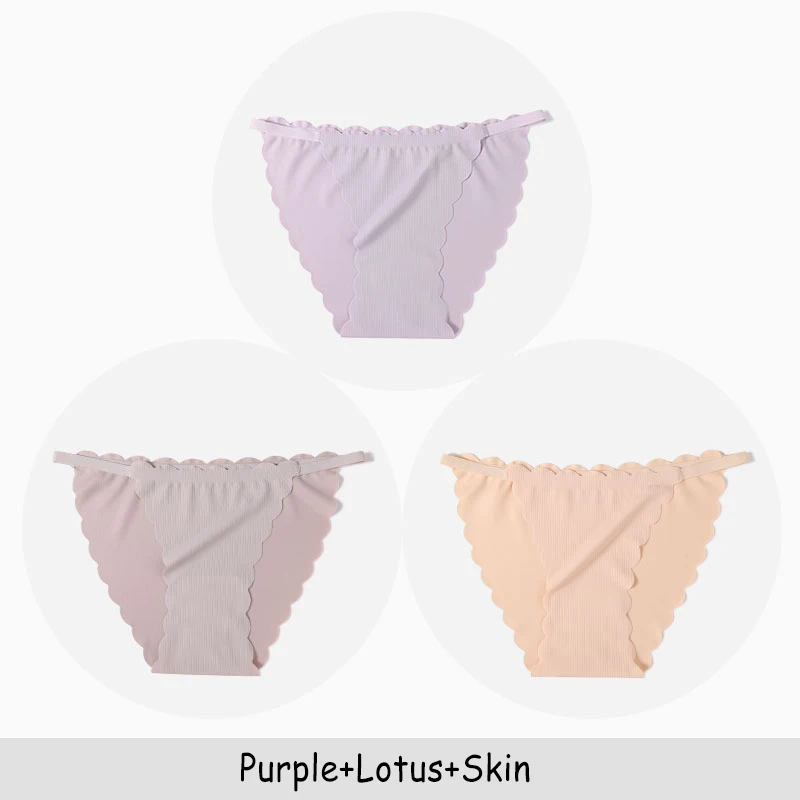 Purple Lotus Skin Хлопковые сексуальные женские трусики с талией большого размера бесшовное дышащее нижнее белье DULASI 3 шт./лот трусики для секса трусики для секса - Цвет: Purple Lotus Skin