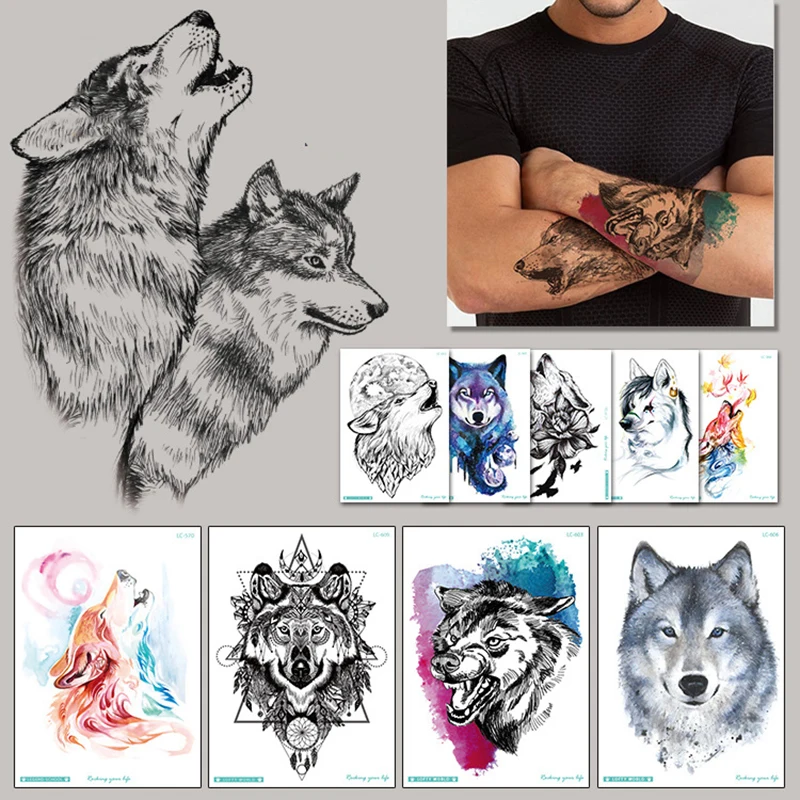 Водостойкие Временные татуировки серии чудовище для мужчин и женщин Цветные с