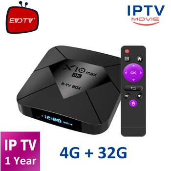 

Android Box Tv Octa Core X10max IPTV Subscript EVDTV M3u USA 4G 32G S905X3 Box for 4K Code IPTV Smart X10max EVDTV Media Player