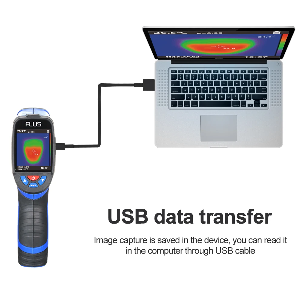 Handheld Thermometer Infrared Thermal Imaging Camera Humidity Measurement 240x320 Screen IR Resolution 1089P Visual Resolution