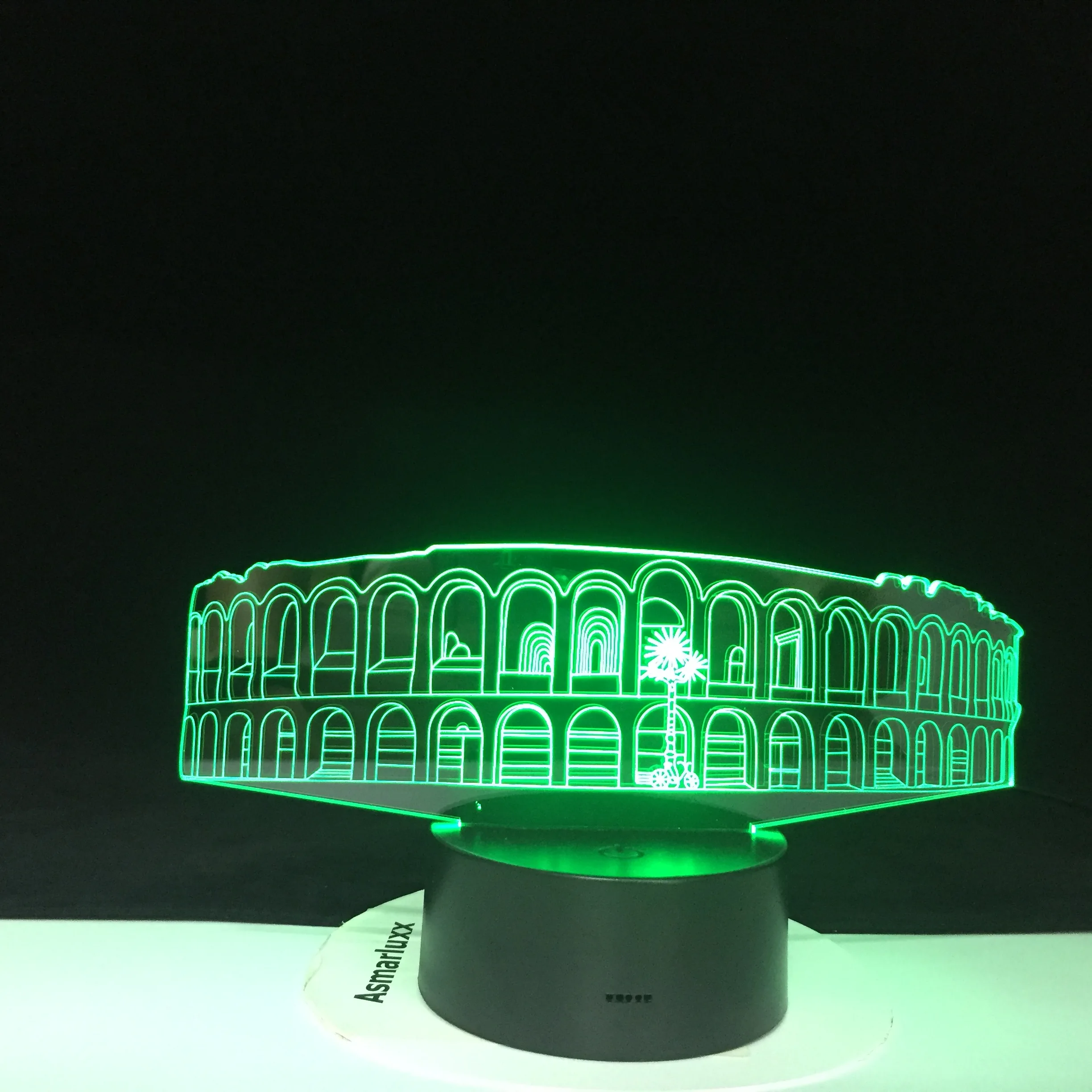 Roma Колизей здание 3D ночник художественный мост красочные 3D лампа Кристалл Акрил 3D освещение Бытовые аксессуары