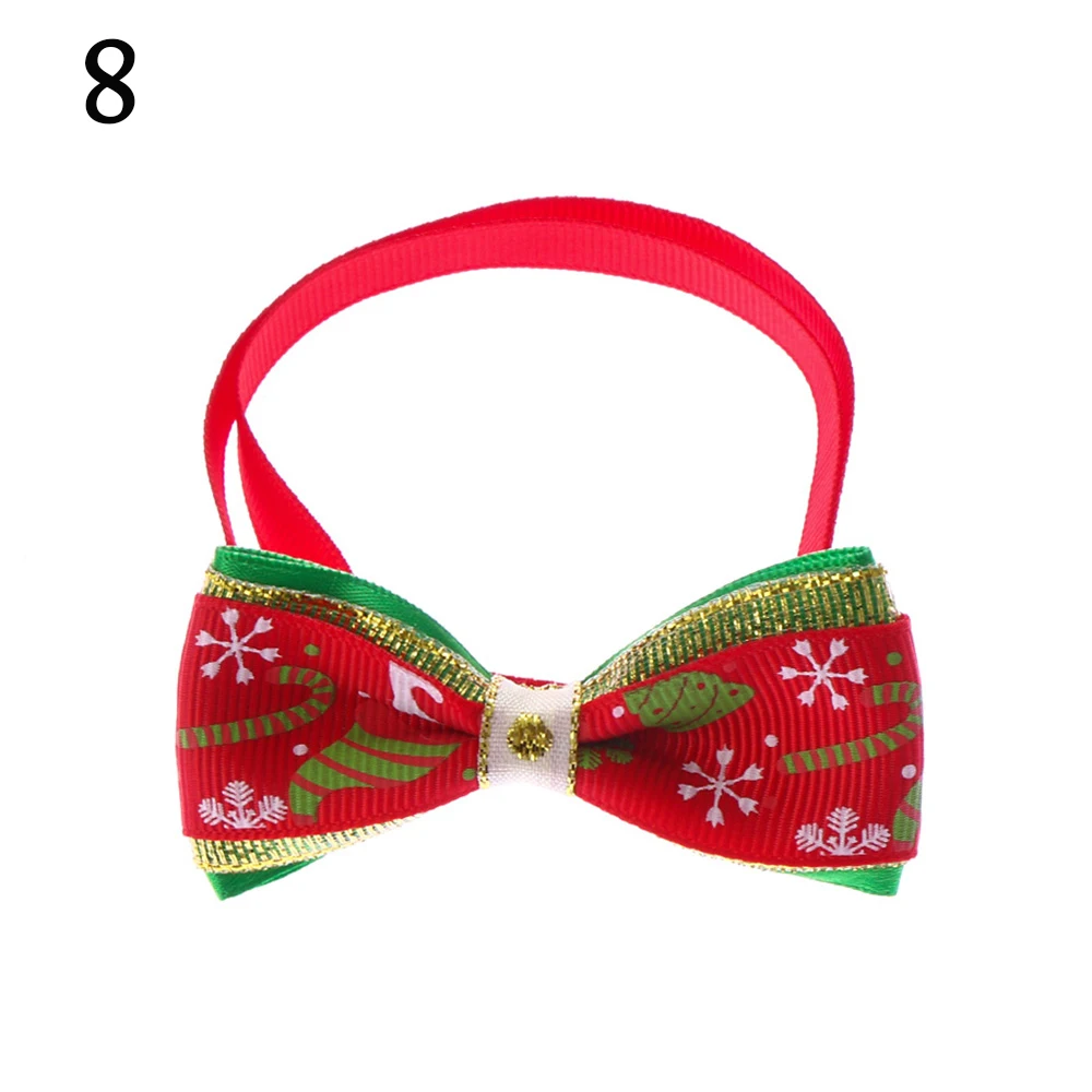 1PC Pet Cat Dog Collar Bow Tie Merry Christmas Adjustable Neck Strap Cat Dog Grooming Accessories Pet Product Xmas Supplies