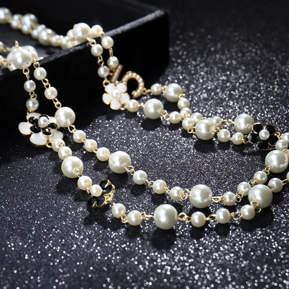 Hot sell 8-9mm 80cm white natural freshwater pearl necklace long