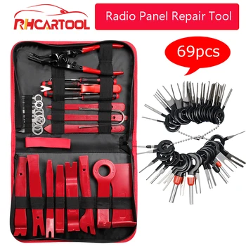 

69pcs Car accessories Removal Tool Audio Maintenance Kit Panel Clip Hand Tool Trim Repair Panel Remover Pry Bar for bmw for vw