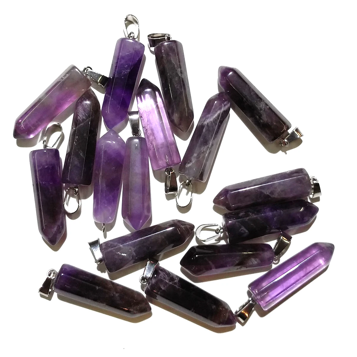 3Pcs Natural Stone Column shape Fashion Amethysts Lucky Pendantsr for Jewelry Making DIY bracelet necklace Accessories | Украшения и
