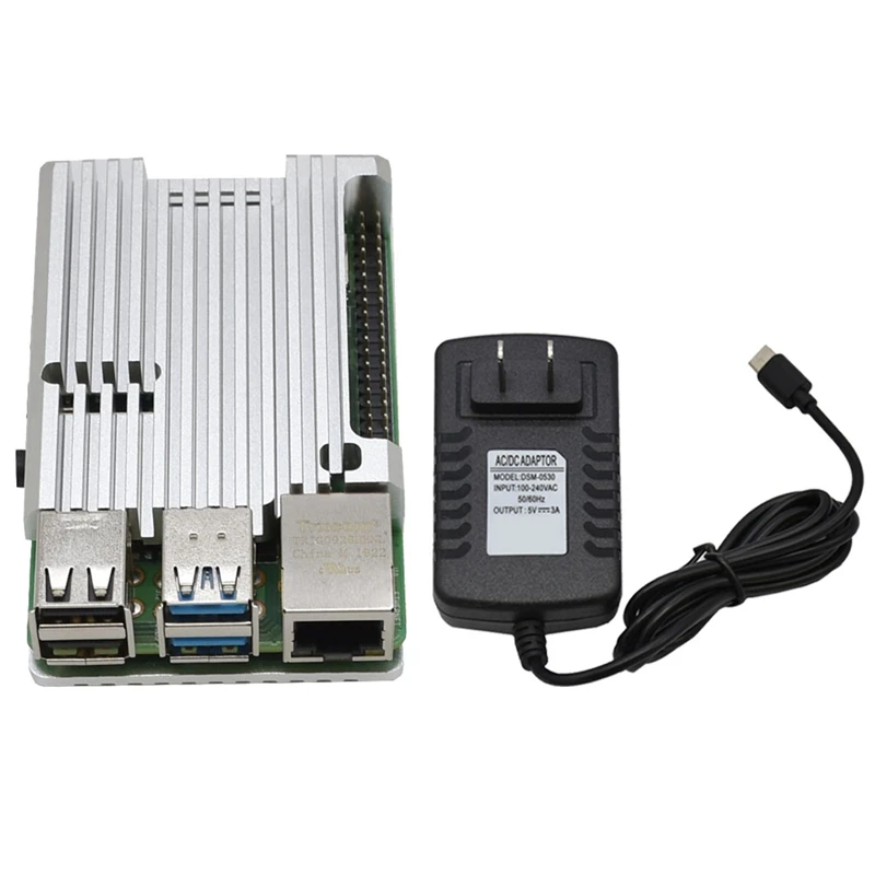 Для Raspberry Pi 4B 2G Оперативная память DIY Kit Поддержка 2,4/5,0 ГГц WI-FI Bluetooth 5,0 с Алюминий CNC сплав защитные Серебряный чехол 5V 3A