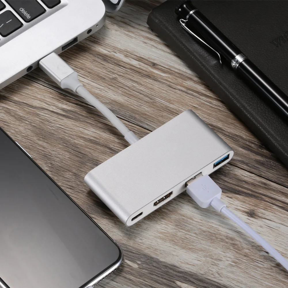 Для Macbook type-C-HDMI зарядка USB 3.04в1 конвертер концентратор 3,0 подключение