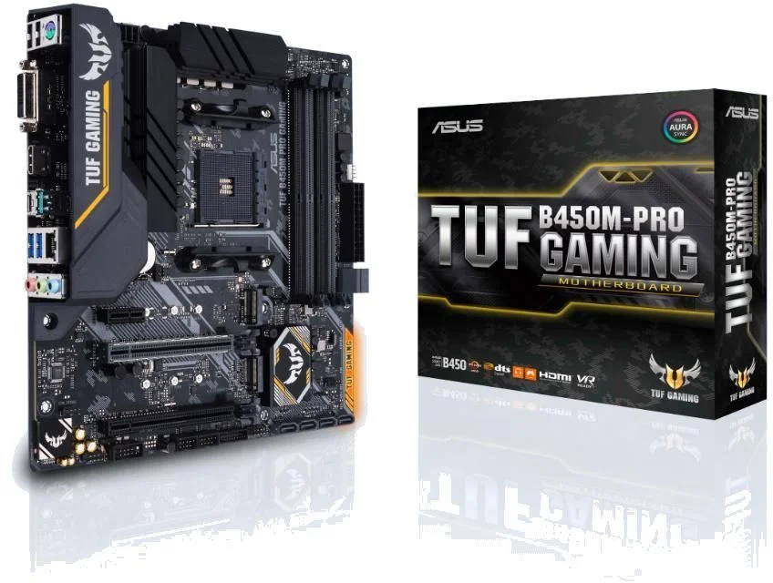 Материнская плата asus tuf b450m-pro gaming soc-am4 amd b450 4xddr4 matx ac`97 8ch(7.1) gblan raid+dvi+hdmi | Компьютеры и
