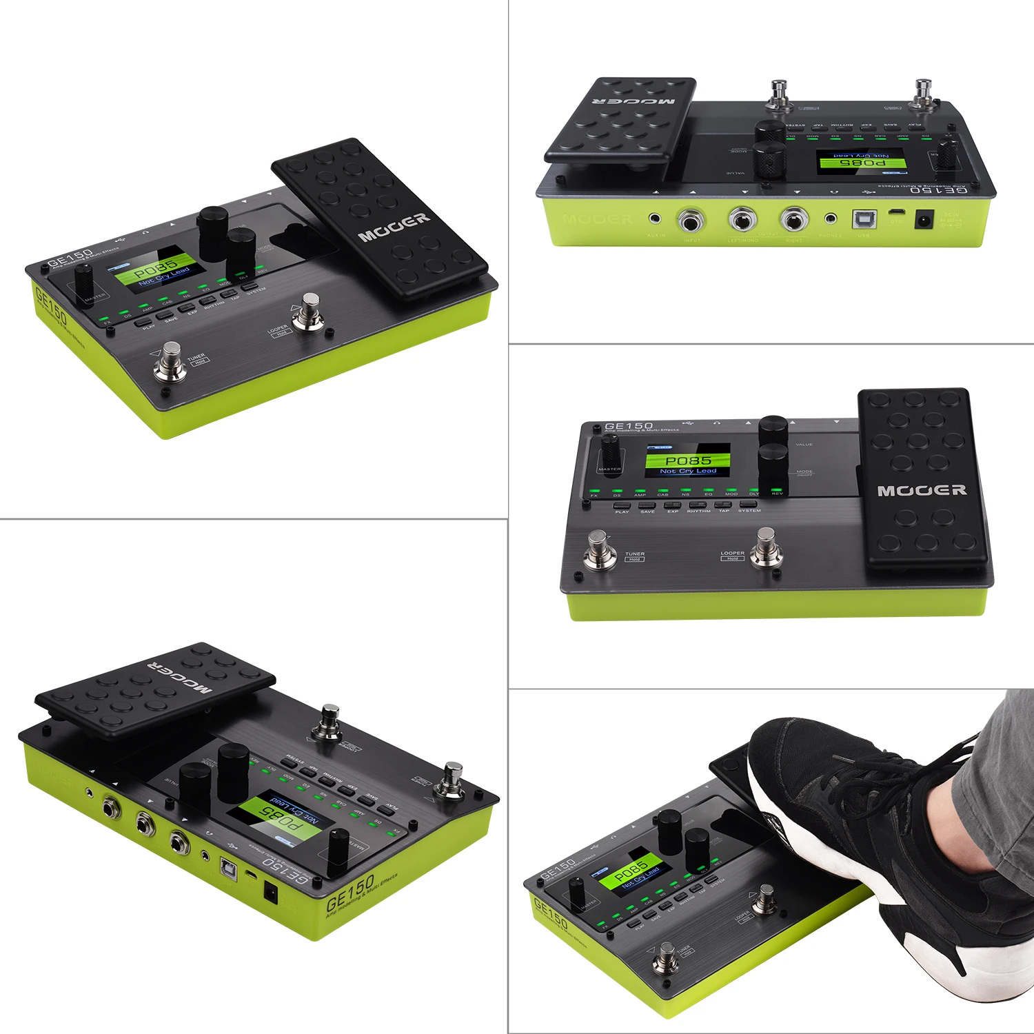 MOOER GE150 Amp моделирование и Мульти педаль эффектов 55 модели усилителя 55 AMP модели 9 типов эффектов циклическая запись