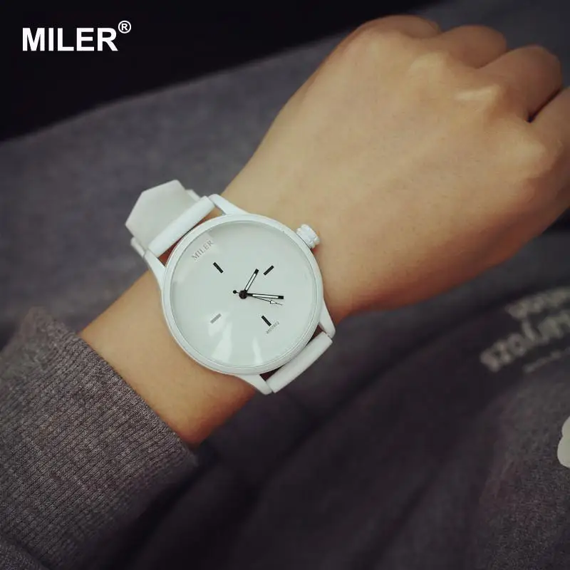 Оригинальный бренд MILER мягкий силиконовый ремешок желе кварцевые часы наручные