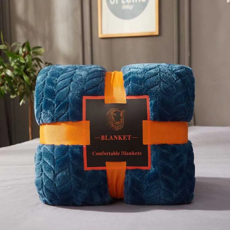 blue waffle Простой Однотонная одежда в полоску кондиционер Одеяло для одноместный гамак для двух человек, для офиса, для сиесты фланель Одеяло s постельные покрывала постельное белье - Цвет: blue waffle