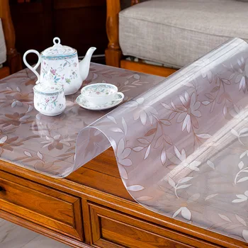 

PVC Tablecloth Transparent Waterproof D' Water and Kitchen oil-proof Glass Soft Cloth Tablecloth 1.0mm Protector Desk Pad cover