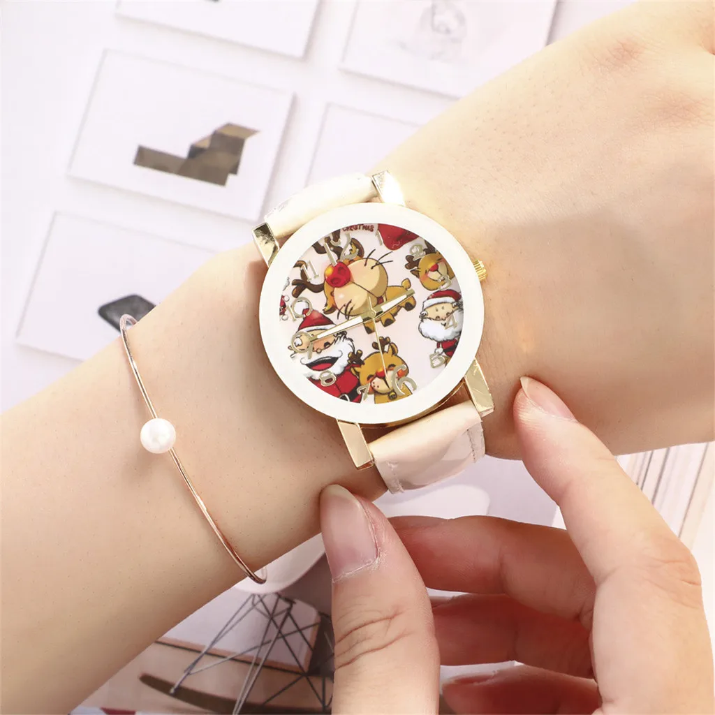 Женские часы reloj mujer женские с рождественской тематикой Санта Клаусом